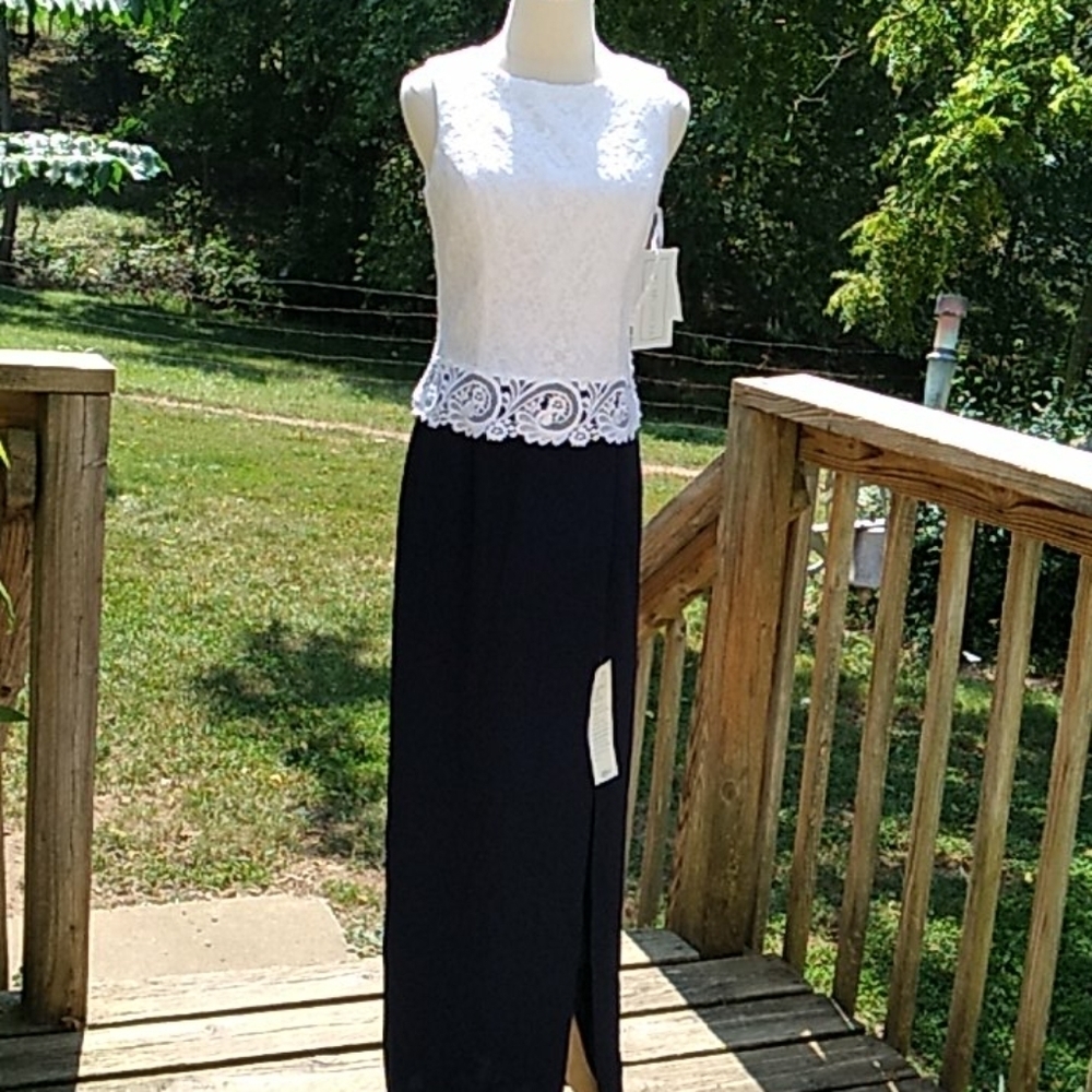 Vintage 1980s Jessica McClintock blue white prom